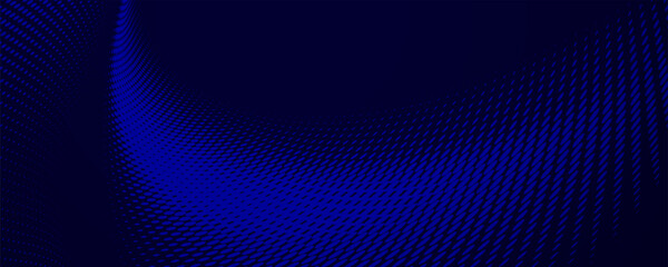 Blue halftone dots creating a wavy, abstract dark background