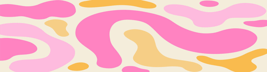 Twisted distorted retro groovy banner background