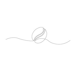 Obraz premium continuous line art of coffee beans. white background,Coffee beans morning cafe hot drink silhouette concept design one sketch outline drawing vector illustration