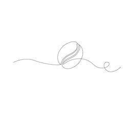 Obraz premium continuous line art of coffee beans. white background,Coffee beans morning cafe hot drink silhouette concept design one sketch outline drawing vector illustration