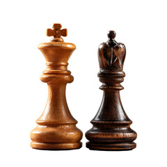 Chess pieces king and queen strategic battle deci