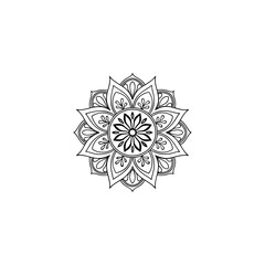 Circular pattern in the form of a mandala. Henna tatoo mandala. Mehndi style. Decorative pattern in oriental style. Coloring book page.