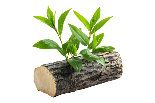 Plant in log high quality realistic image