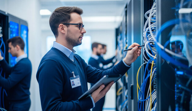 Op&eacute;rateur C&acirc;blant un Serveur