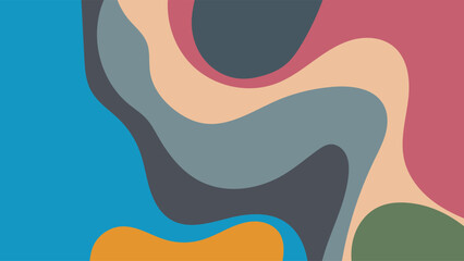 ABSTRACT BACKGROUND WITH HAND DRAWN SHAPES COLORFUL FLAT DESIGN VECTOR TEMPLATE FOR WALLPAPER, COVER DESIGN