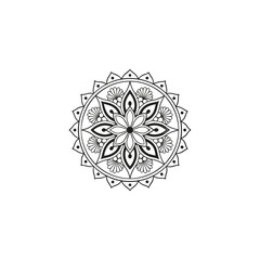 Circular pattern in the form of a mandala. Henna tatoo mandala. Mehndi style. Decorative pattern in oriental style. Coloring book page.