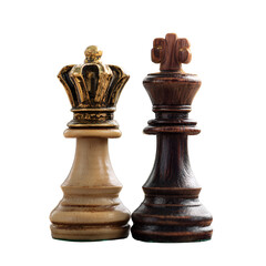 Fototapeta premium Chess pieces king and queen strategic battle deci