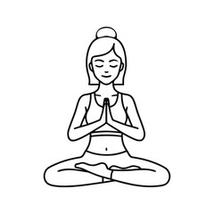 Pose Yoga Icon – Minimalist Wellness Vector Illustration