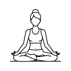 Pose Yoga Icon – Minimalist Wellness Vector Illustration