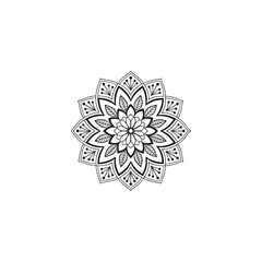 Circular pattern in the form of a mandala. Henna tatoo mandala. Mehndi style. Decorative pattern in oriental style. Coloring book page.