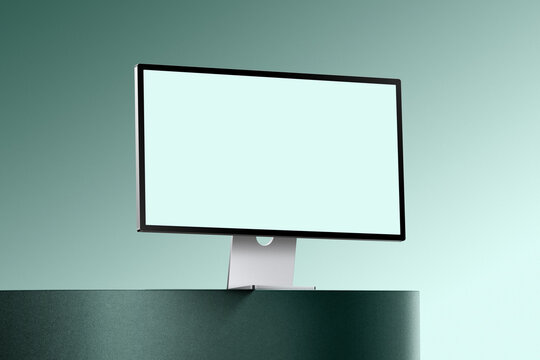 blank imac screen mockup,Modern Monitor Mockup, Realistic Template with UI Interface on Wide Screen for Web Presentation, Application Design Display, or Digital Product Promotion