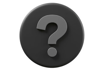 Isolated Dark Gray Question Mark Symbol for Uncertainty