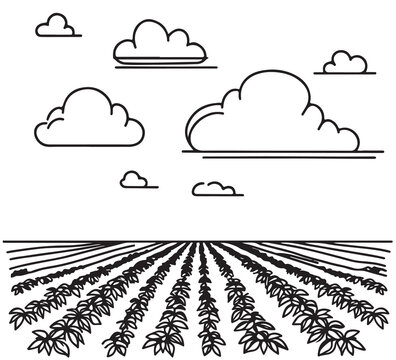 Street food truck sketch. Hand drawn line art vector illustration