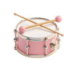 Pink drum with wooden sticks