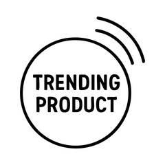 Trending product icon with motion lines for highlighting popular or viral items