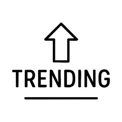Trending upward arrow badge icon for popular product highlight
