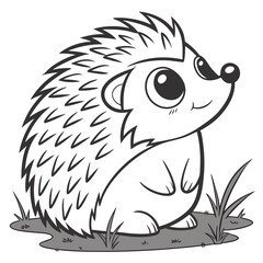 Hedgehog Character in Chibi Style
