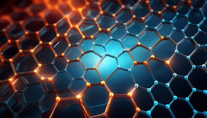 graphene molecular grid graphene atomic structure concept hexagonal geometric form nanotechnology