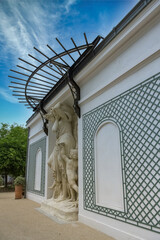 Vichy in France, thermal city, ancient small cottage in the park
