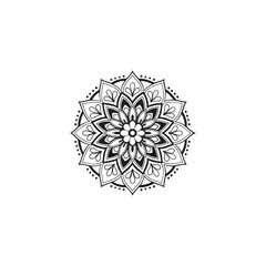 Circular pattern in the form of a mandala. Henna tatoo mandala. Mehndi style. Decorative pattern in oriental style. Coloring book page.