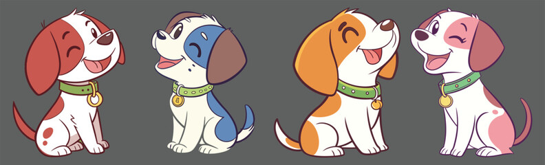 A Cute cartoon dog animal smiling, colorful funny carton animal vector.