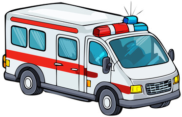 3D Ambulance Illustration - Medical Emergency Vehicle Design
