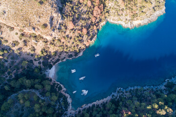 Boats Anchored in Clear Blue Waters