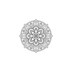 Circular pattern in the form of a mandala. Henna tatoo mandala. Mehndi style. Decorative pattern in oriental style. Coloring book page.