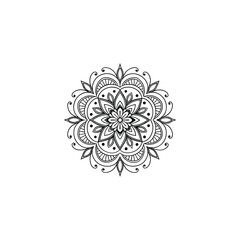 Circular pattern in the form of a mandala. Henna tatoo mandala. Mehndi style. Decorative pattern in oriental style. Coloring book page.