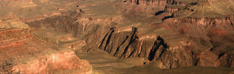 Panorama Hazy Sky Day Winter The Grand Canyon Arizona