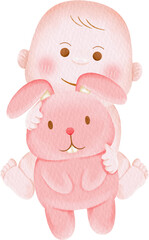 watercolor baby character cute children clip art collection kids