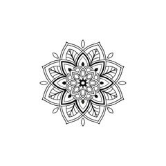 Circular pattern in the form of a mandala. Henna tatoo mandala. Mehndi style. Decorative pattern in oriental style. Coloring book page.