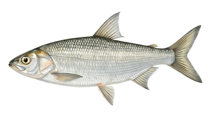 Whitefish coregonus species  Isolated on white background PNG.AI GENERATED