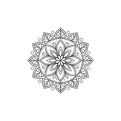 Circular pattern in the form of a mandala. Henna tatoo mandala. Mehndi style. Decorative pattern in oriental style. Coloring book page.