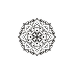 Circular pattern in the form of a mandala. Henna tatoo mandala. Mehndi style. Decorative pattern in oriental style. Coloring book page.
