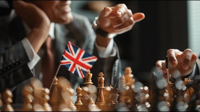 UK Chess Day with UK flag