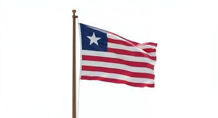 Liberia's National Flag Waves Proudly Against a Clear Sky