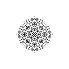 Circular pattern in the form of a mandala. Henna tatoo mandala. Mehndi style. Decorative pattern in oriental style. Coloring book page.