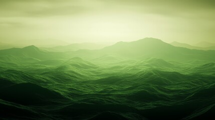 Fototapeta premium Majestic green mountain landscape under dramatic cloudy sky breathtaking vista