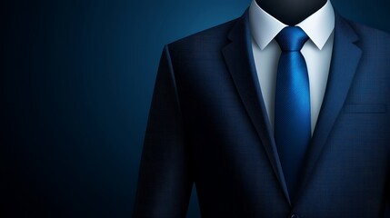 Sharp dressed mannequin showcase of classic business suit and tie