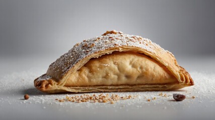Fresh baked pastry filled with sweet filling and dusted with sugar  