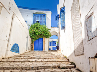The village of Sidi Bou Said, Carthage, Tunisia