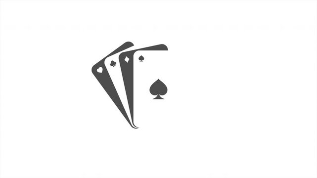 Poker cards. Poker hand of four aces. Consecutive appearance of four aces