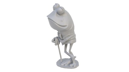 3D render of a toad figurine on a light background. 3D render.