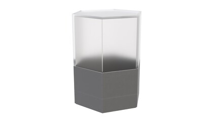 3d render of a flower pot with a transparent dome on a light background. 3d render.