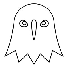 Eagle head falcon egyptian mythology Ra Ancient deity sun sky hunter contour outline line icon black color vector illustration image thin flat style