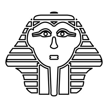 recommend clip art: Head pharaoh cop faro mask contour outline line icon black color vector illustration image thin flat style