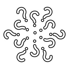 Obraz premium Signs of questions Sign question contour outline line icon black color vector illustration image thin flat style