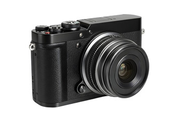 Fototapeta premium Stylish black digital camera with sleek design and modern technology features