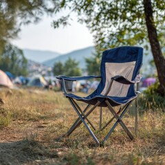 Camping Chair Relaxation Summer Outdoor Leisure Comfortable Seating Adventure Nature Vacation Getaway Tranquility Tent Recreation